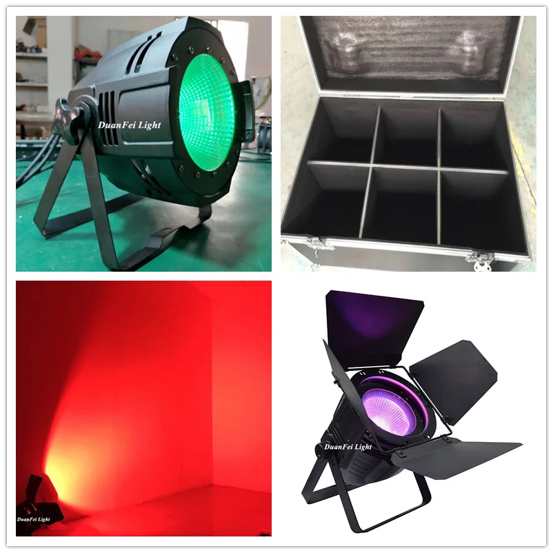 6 шт. с Flycase LED Par Par64 led прожектор dj свет par 200 Вт COB RGBWA UV 6в1/RGBW 4в1/barndoor par/No barnfoor