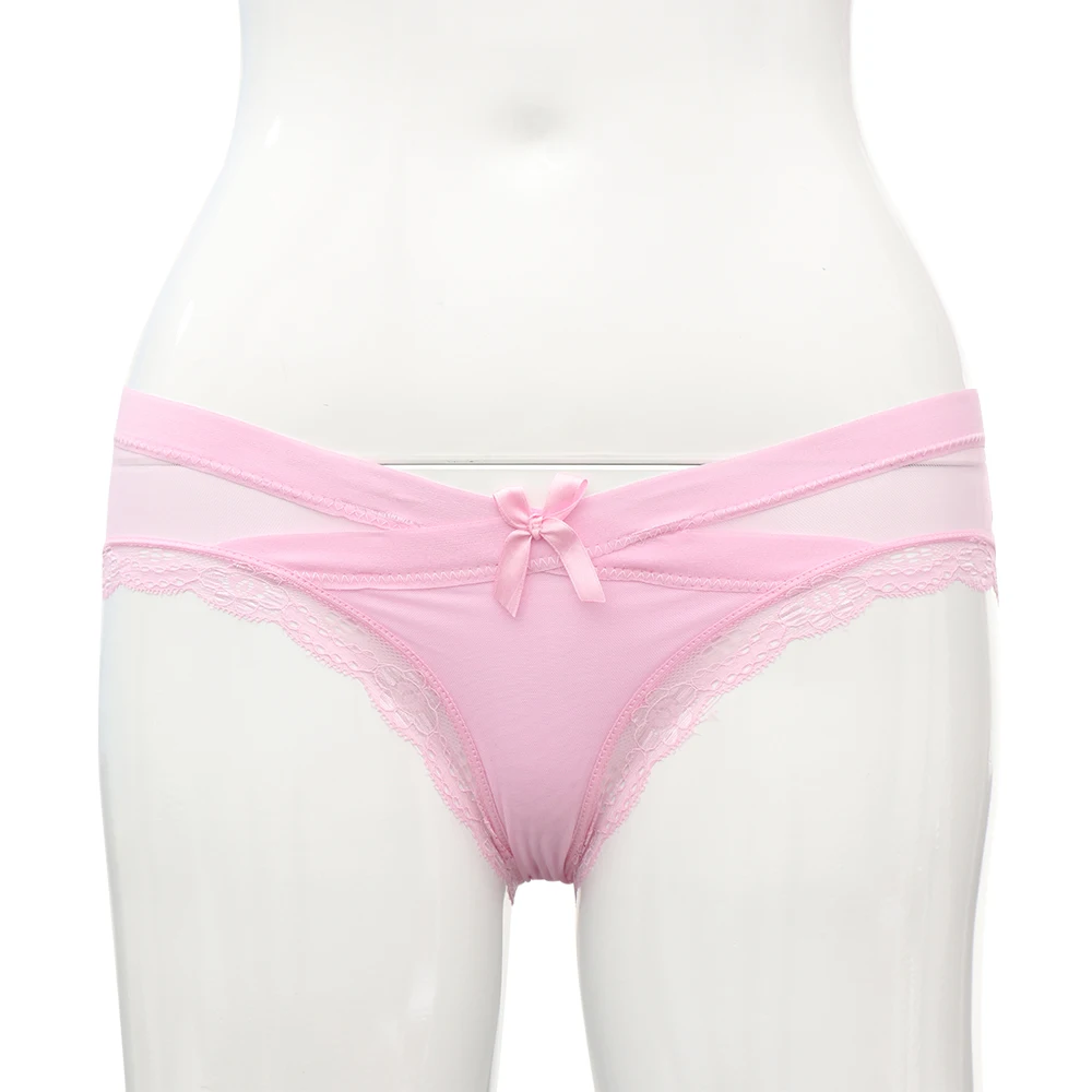 Женские дышащие трусики хипстер с бантом бесшовные низкой талией нижнее белье