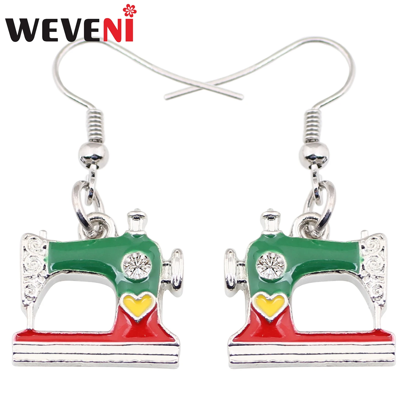 WEVENI оригинальные эмалированные серьги подвески для швейной машины модные