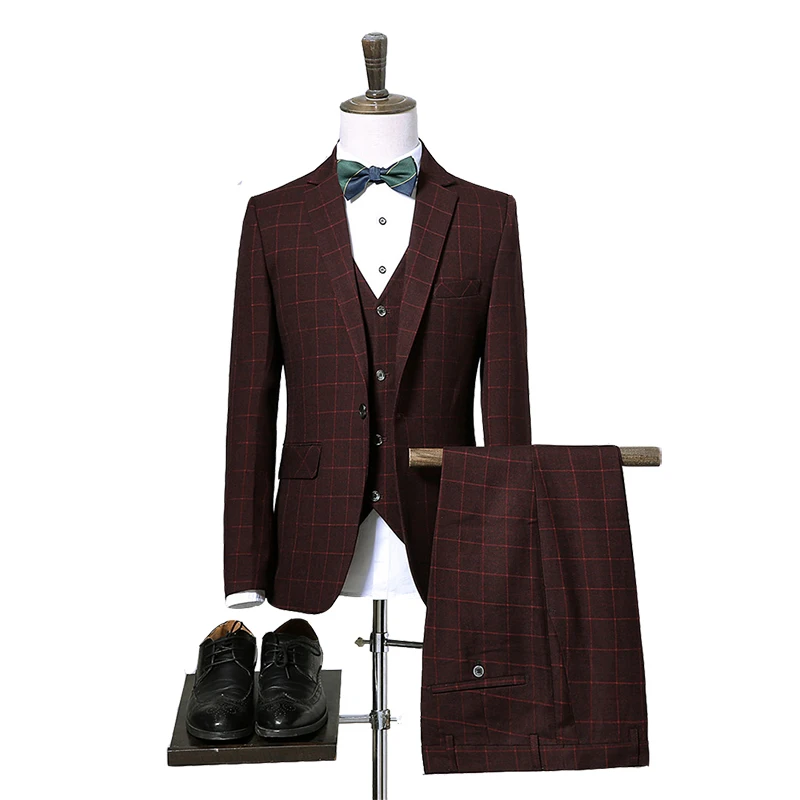 Мужской костюм из 3 предметов пиджак со штанами смокинг с жилетом свадебные