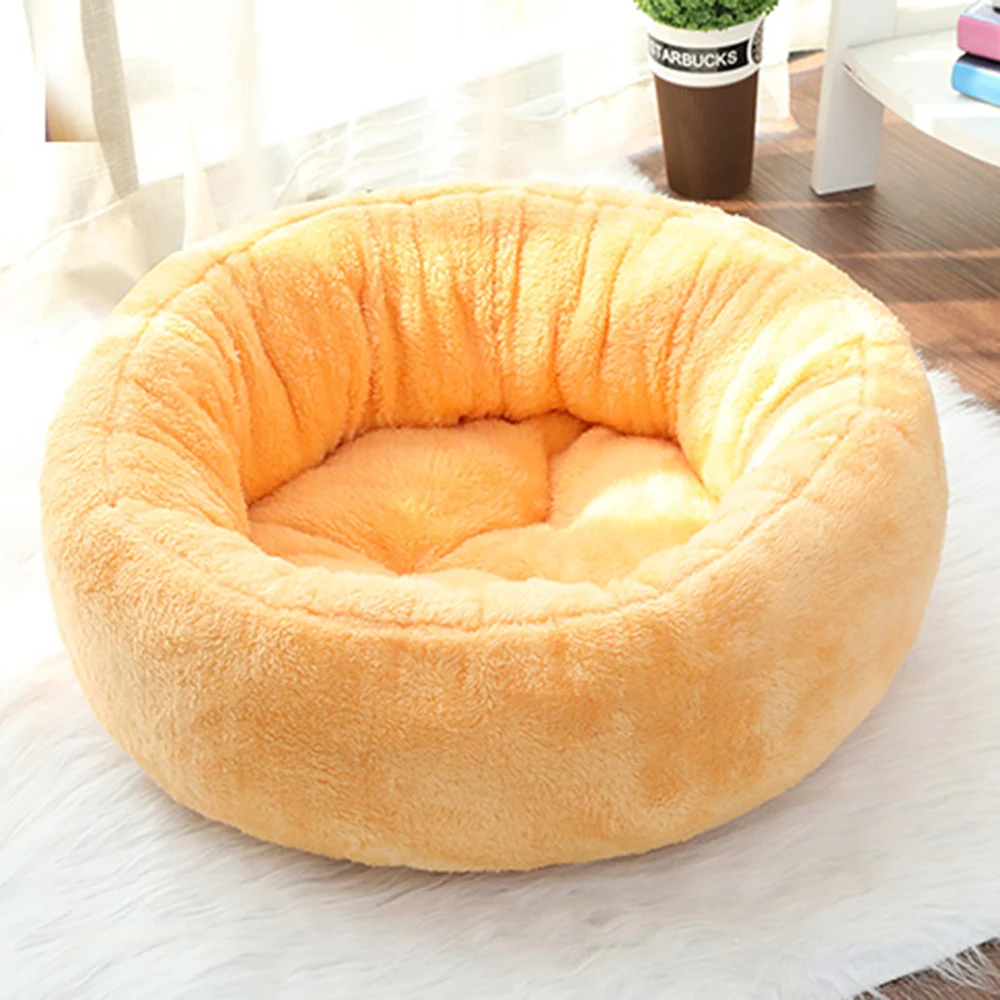 yellow Arctic velvet Домик для кошки кровать круглые плюшевые маленькие и средние Домашние Животные Кошки питомник коврик круглая кровать для собаки четыре сезона универсальный для гамак для животных - Цвет: yellow Arctic velvet