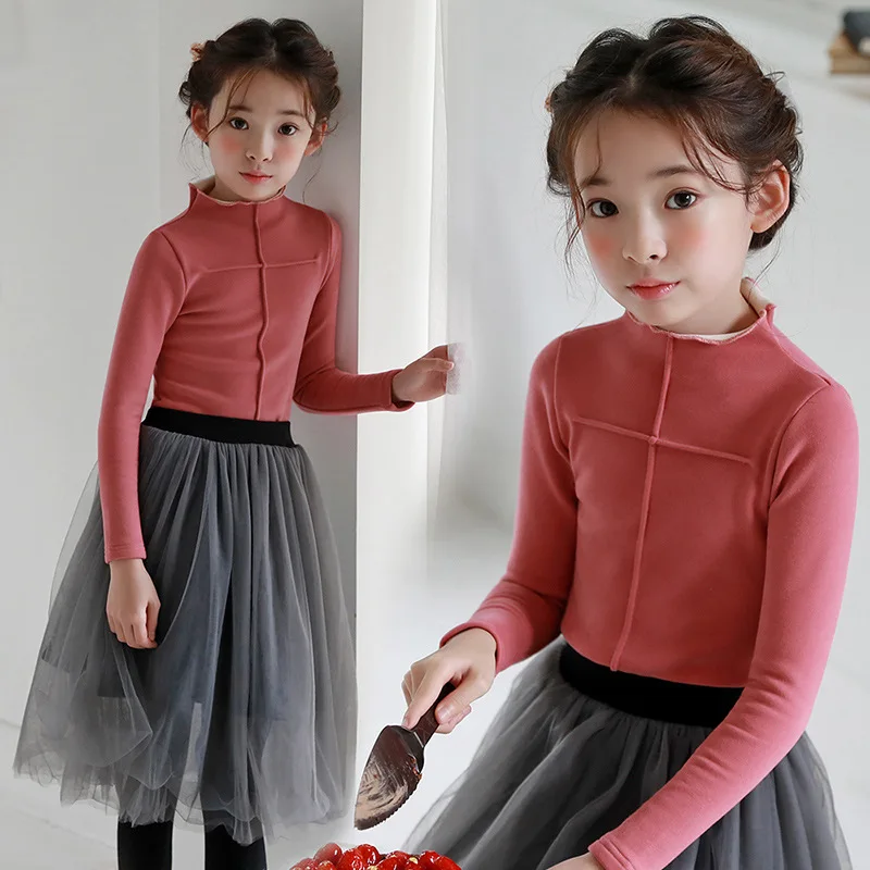 Новинка 2018 года зимняя детская Базовая рубашка утепленная Вельветовая футболка