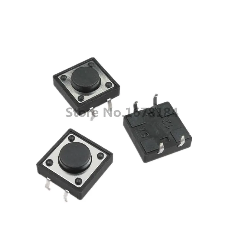  100pcs/lot 12*12*5 Interrupteur PCB Keyboard Touch Micro Switch Mini Black Button Keys DIY For Toys | Обустройство дома