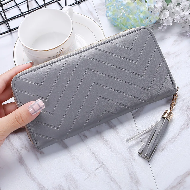 Модный женский кошелек женские сумки кисточка долго молния новые модные