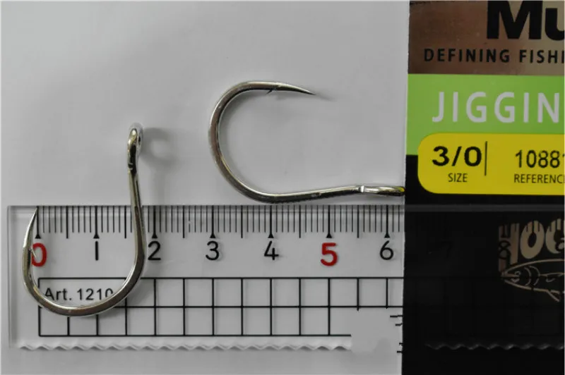 Mustad 10881 рыболовные крючки из высокоуглеродистой стали, морские рыболовные крючки, джиг, большой колючий крючок с отверстием, крючки для кальмара, карпа, жесткая приманка, крючок