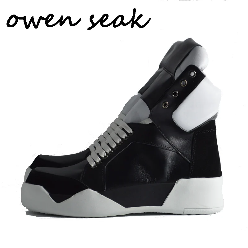 Мужские кроссовки из натуральной кожи на шнуровке плоской подошве|shoes high|shoes high