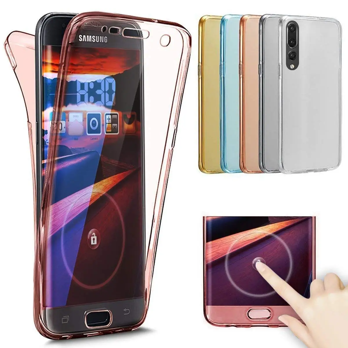 Двойной Мягкий силиконовый чехол для huawei P30 P20 Lite P Smart Plus Y9 Y7 Y6 Pro mate 20 Honor 10 Lite Nove 2i 3e чехол на весь корпус