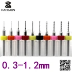 Сверла 0,3 мм-1,2 мм, 10 шт., твердосплавные инструменты с ЧПУ, набор мини-сверл для печатной платы с ЧПУ, инструменты для деревообработки