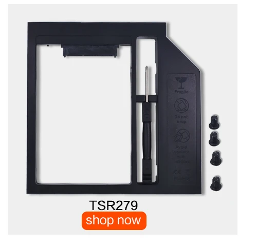 Универсальный пластиковый 2nd HDD Caddy 12,7 мм SATA 3,0 для 2,5 ''7/9/9. 5/12. 5 мм SSD CD DVD для HDD чехол Корпус CD-ROM Optibay