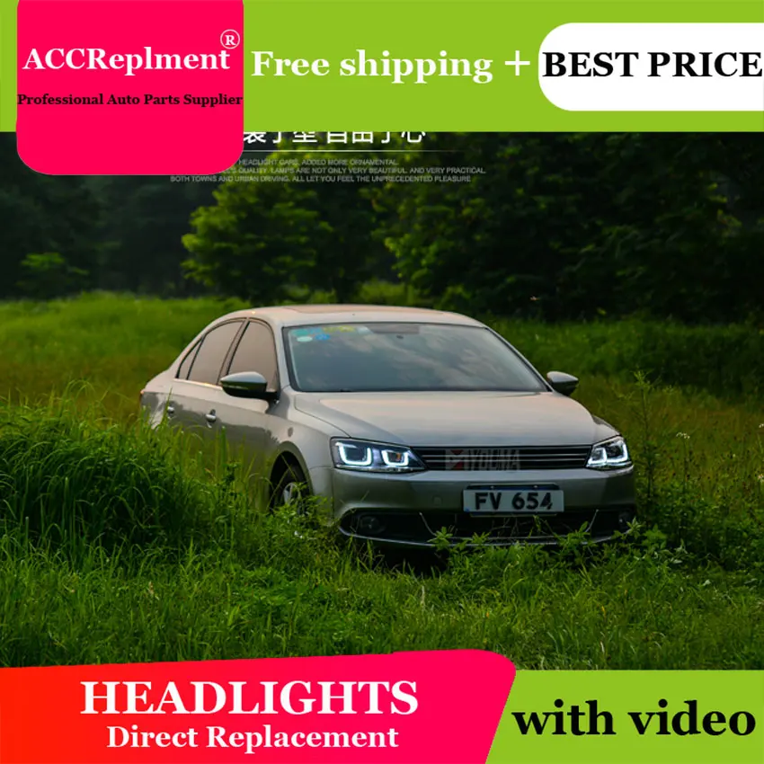 Автомобильный Стайлинг для Volkswagen Jetta головной светильник s U angel eyes 2012-2015 Sagitar