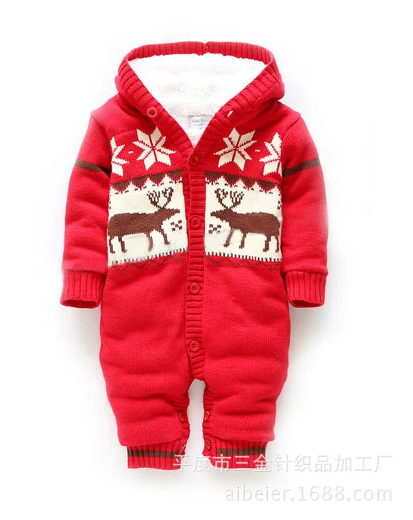 Теплый комбинезон для новорожденных маленьких мальчиков и девочек теплые зимние