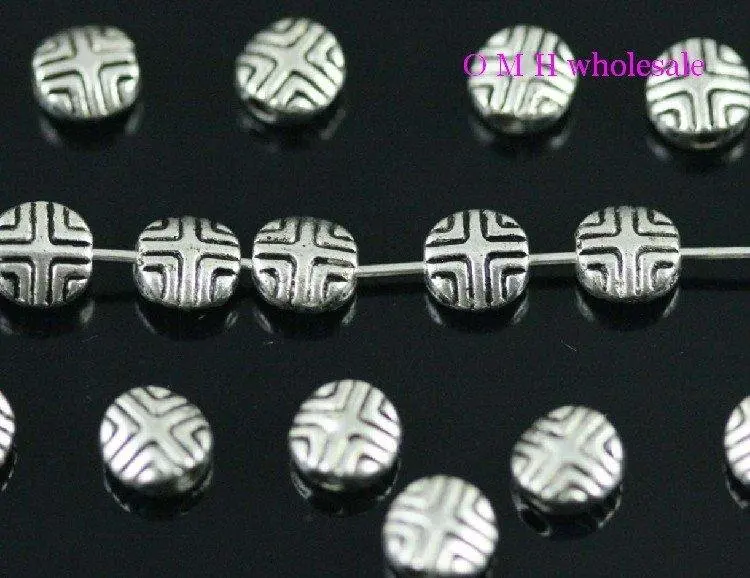Оптовая продажа Бесплатная доставка 50 шт. тибетские серебряные бусины