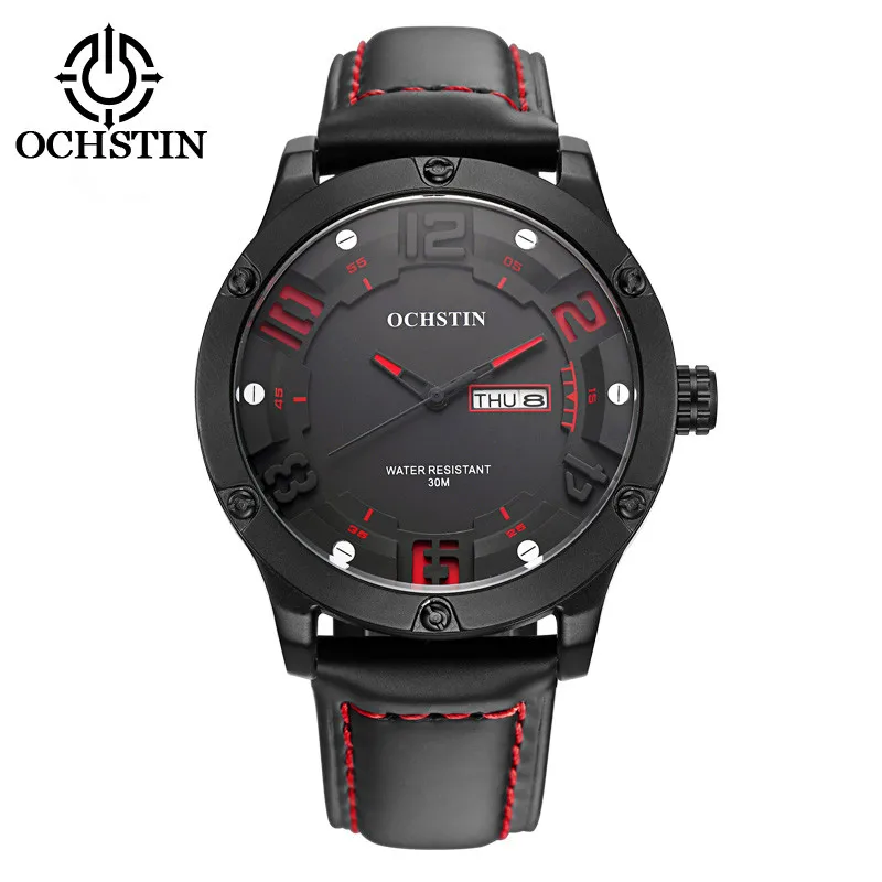 

Часы мужские Кварцевые водонепроницаемые в стиле милитари, с кожаным ремешком