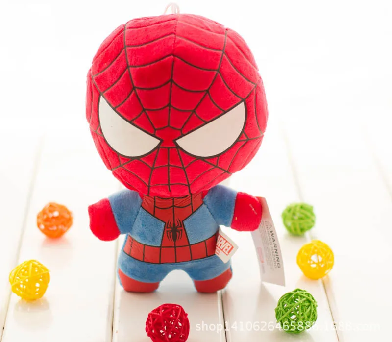 Spiderman Kawaii, Мстители, плюшевые игрушки, Халк, Тор, Капитан Америка, Железный человек, Человек-паук, мягкие игрушки, мягкие плюшевые куклы, отличный подарок для мальчиков - Цвет: Spiderman