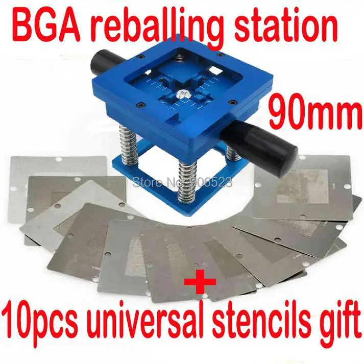 Бесплатная доставка синий комплект для реболлинга BGA 90*90 мм станция с ручным