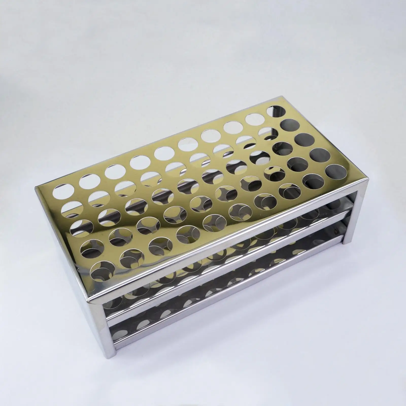 

14mm Diam x 50 Holes Stainless Steel Test Tube Rack Holder Storage Lab Stand