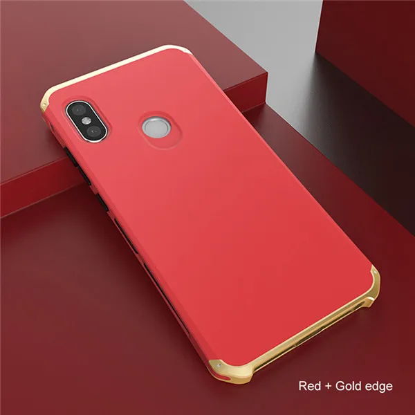 Металлический чехол для Xiaomi redmi note 6 pro, противоударный чехол, алюминиевая рамка, Жесткий Чехол для телефона из поликарбоната для Xiaomi redmi note 5, Fundas - Цвет: Red Gold