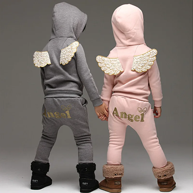 Детская Костюмы комплект Повседневное детские спортивные костюмы для девочек