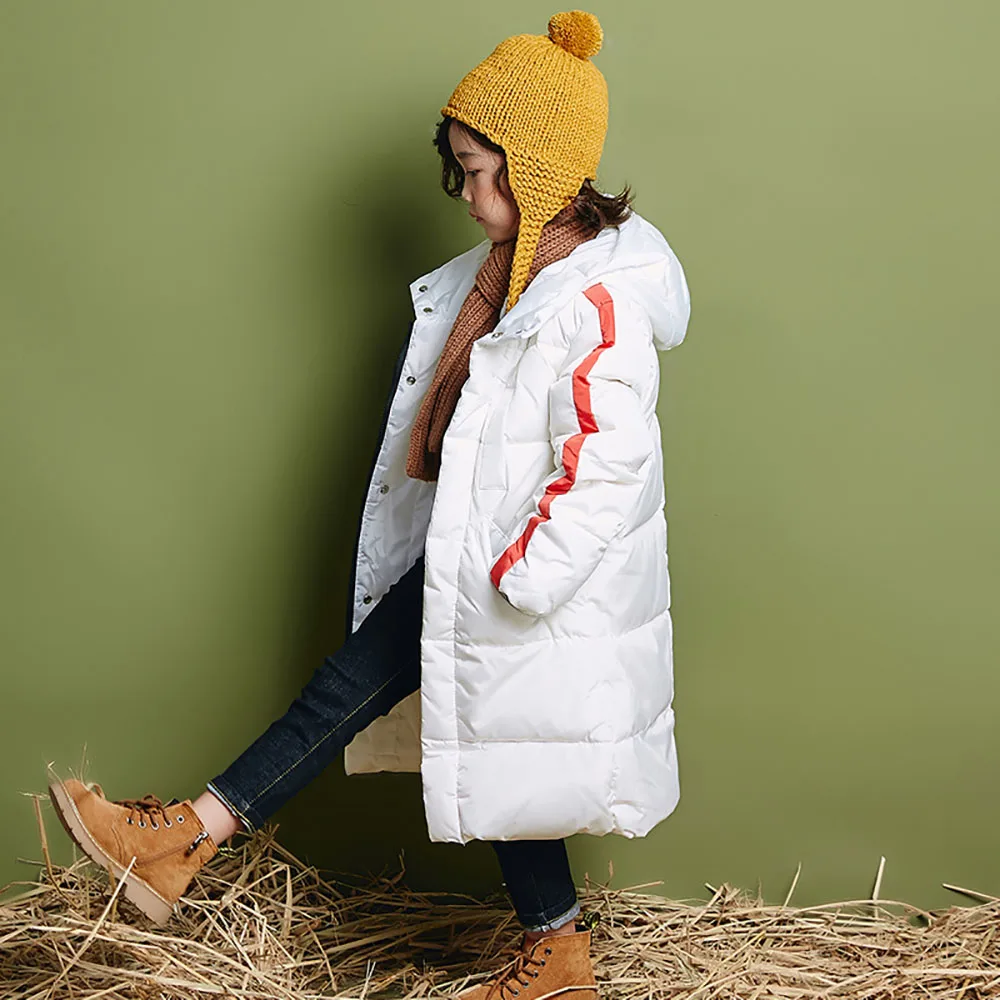 Новый 2018 Детская зимняя куртка-пуховик Зимняя куртка для мальчиков и девочек