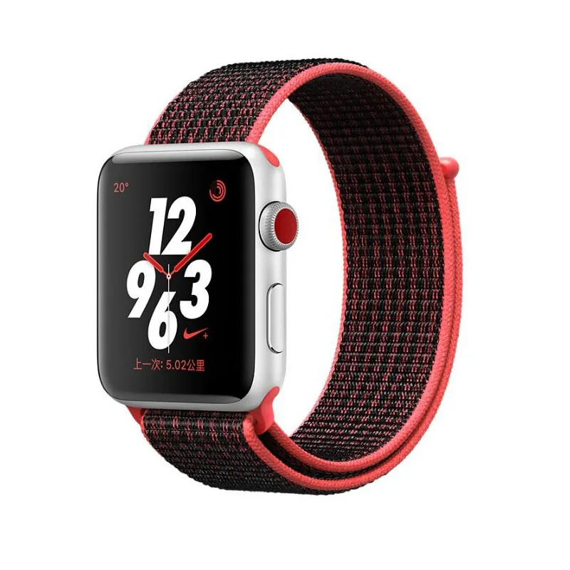 Red Black Ремешок для Apple Watch 44 мм 40 мм 42 мм 38 мм дышащий нейлоновый ремешок для iWatch серии 5 4 3 2 1 сменный ремешок спортивный ремень-петля - Цвет ремешка: Red Black