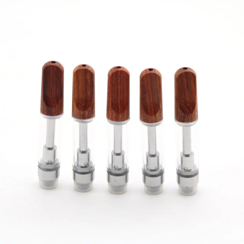 100pcs/lot Wooden Mouthpiece CBD Cartridges Vape Pen Ceramic Coil Vaporizer 0.5ml 1.0ml Vapor 510 Thread tank for Thick oli | Электроника