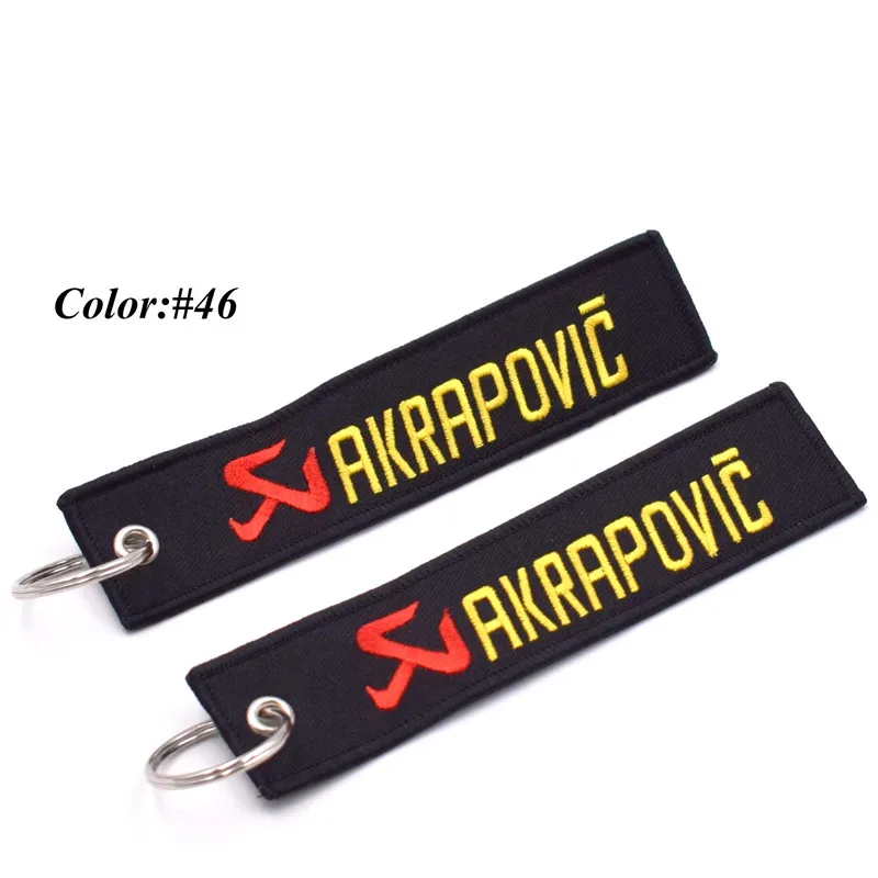 AKRAPOVIC мотоцикл автомобили брелок с вышивкой настоящие мужчины как кривые брелки OEM ювелирные изделия - Название цвета: NO.46