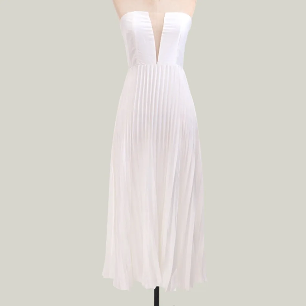 Женское элегантное платье для свадебной вечеринки сексуальное Плиссированное