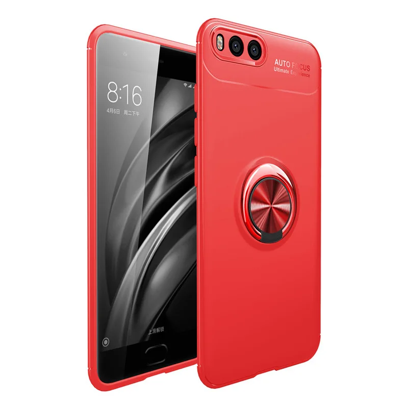 Модный чехол с полной защитой для Xiaomi Mi6 Mi5 6X MAX2 MIX2 MIX2S магнитным кольцом и