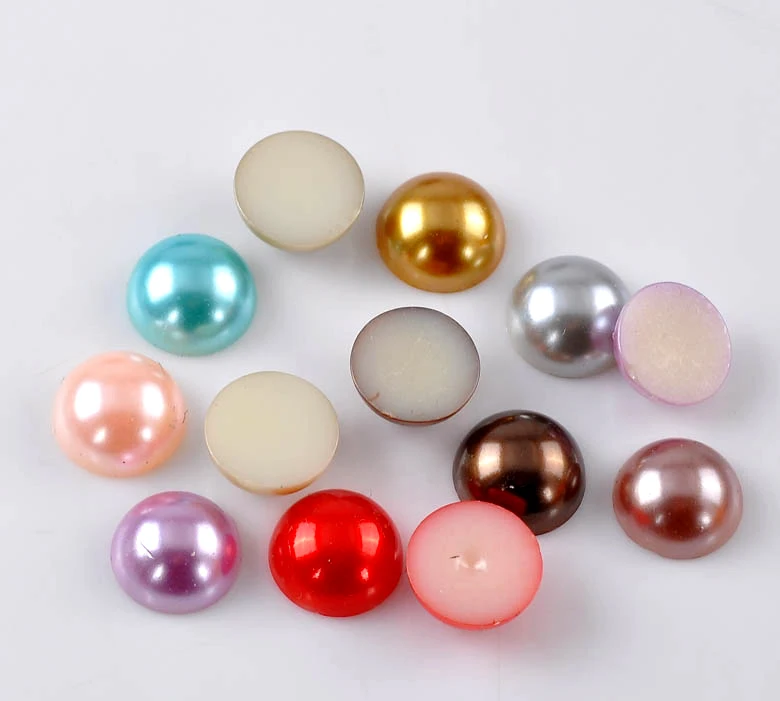 

8SEASONS Acrylic imitation pearls Cabochon Embellishment Findings Mixed Color 14mm Dia,100PCs (B22139)