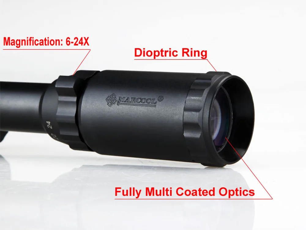 Marcool 6-24x50 AOIRGB красный зеленый синий точка зрения винтовки прицел с подсветкой Тактическая Цель прицел охотничья оптика с креплениями