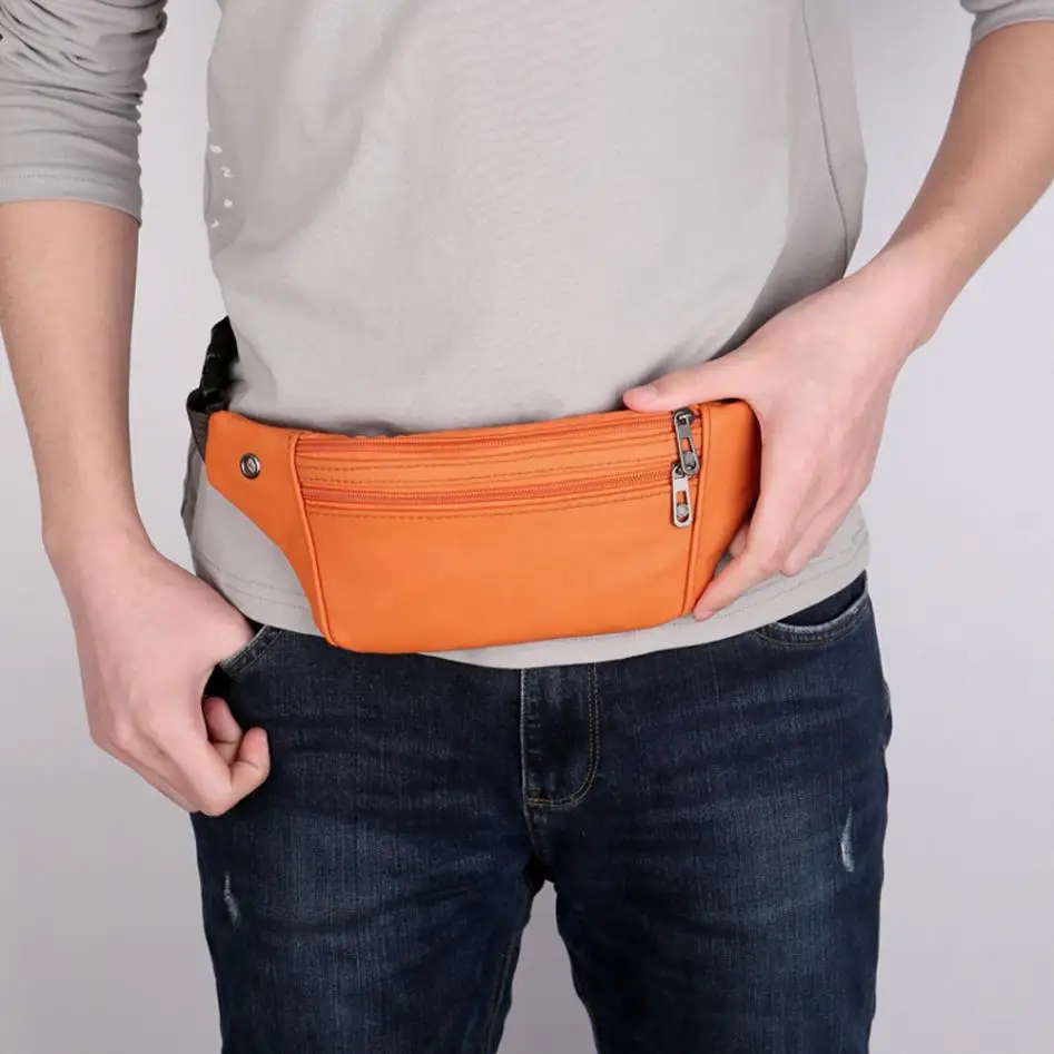 Мужская поясная сумка унисекс с ремнем,, Повседневная Мужская поясная сумка на молнии из искусственной кожи, сумка для мужчин#4