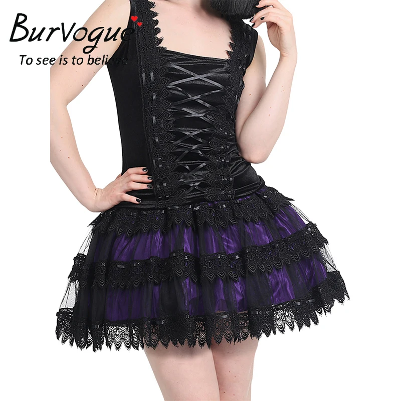 Юбка женская плиссированная средней длины из тюля в готическом стиле|steampunk