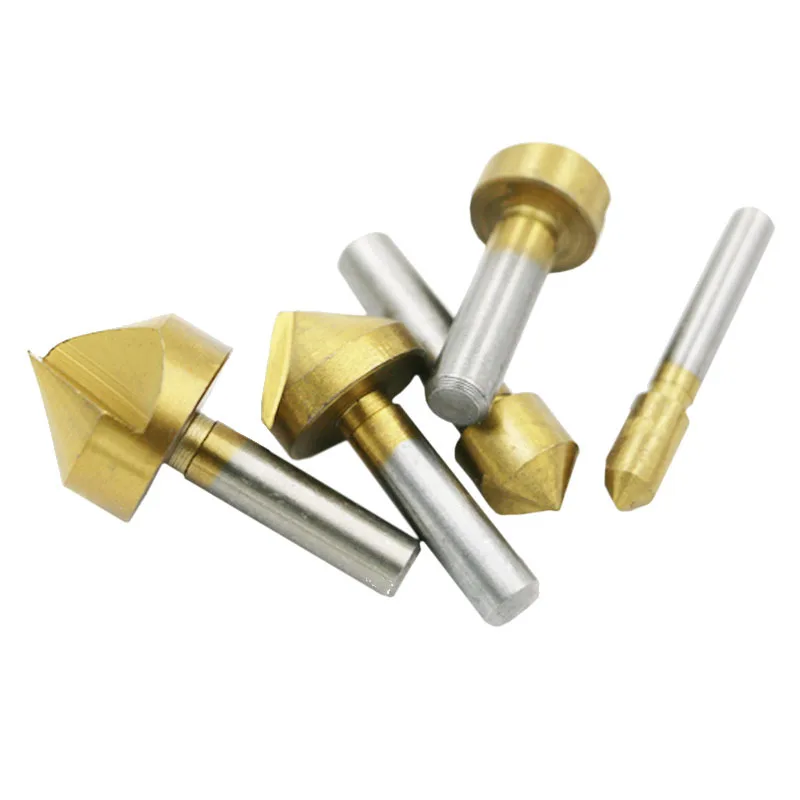 Набор сверл для зенковки комплект из 5 ступенчатых насадок с шестигранным