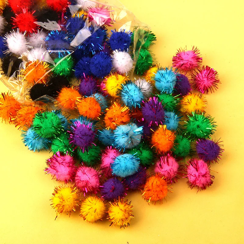Рождественская елка декоративные блестящие шары Красочные Pom Poms полипропилен DIY