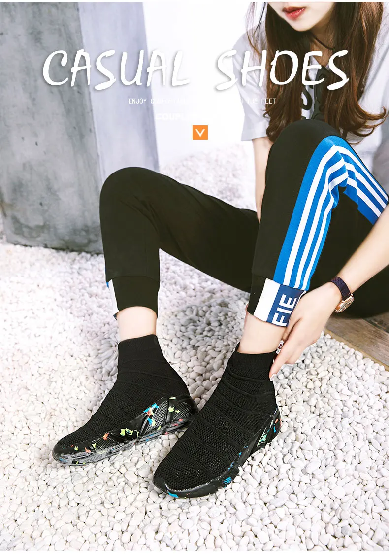 MWY Socks/обувь на плоской подошве; женские кроссовки из дышащего сетчатого материала; zapatillas mujer Deportiva; эластичная повседневная обувь для прогулки