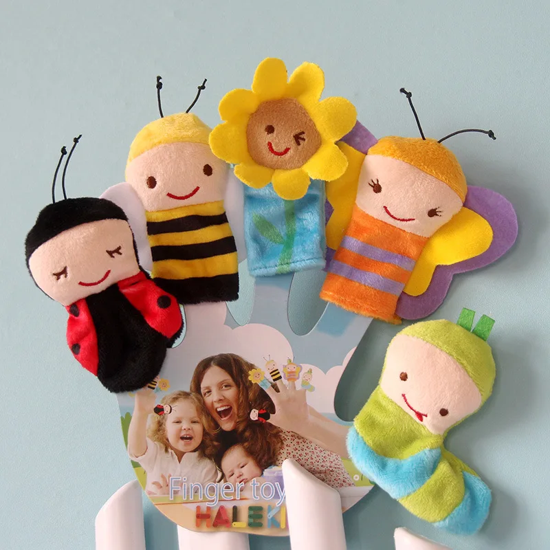 5PCS Theater 8CM Mouth Hand Puppet Plush Toy Children's Bedtime Gifts Finger Baby Comfort Toys Educational | Игрушки и хобби