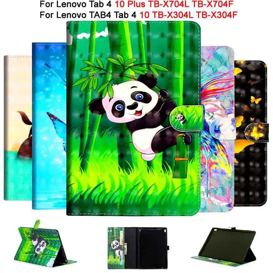 Кожаный чехол для Lenovo TAB4 Tab 4 10 ТБ X304L TB X304F/N Smart Cover Plus X704L X704F/N Funda Case|Чехлы планшетов