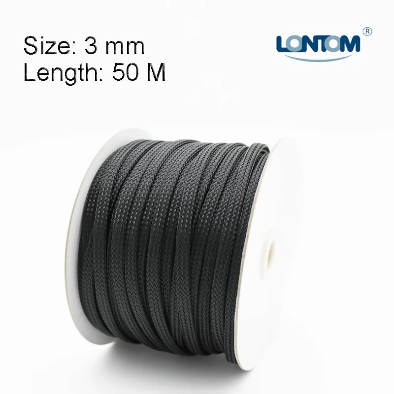 Мини катушка 3 мм 50 м расширяемая муфта|cable sleeve|wire cable sleevebraided expandable |