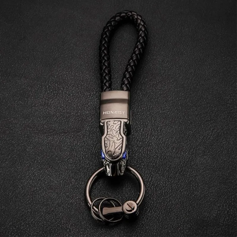 

Модель головы леопарда, плетенные брелки, брелок для ключей, автомобильный брелок для ключей, цинковый сплав, автомобильный брелок для ключей, автомобильные аксессуары, подарок