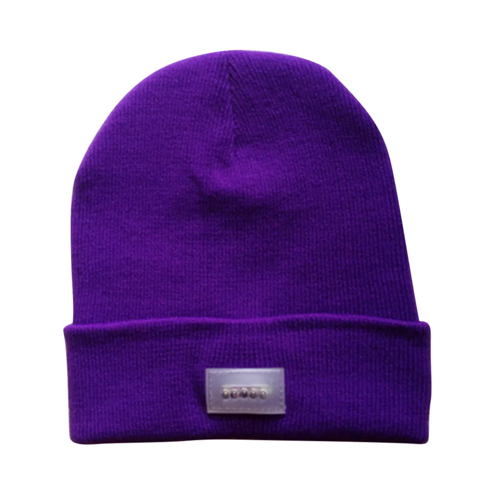 purple Новая светодиодная светлая крышка вязаная шапочка с батареями для охоты, кемпинга, рыбалки# NE1105 - Цвет: purple