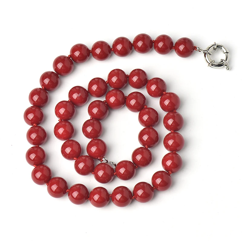 New high quality natural stone deep red coral beads round loose 10mm for DIY18 inch necklace jewelry making | Украшения и