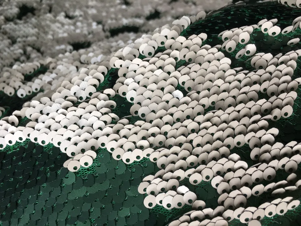 Оптовая продажа 1 ярд зеленая ткань с блестками блестящая вышитая сетчатая