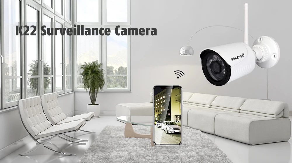 Wanscam K22 1080P WiFi ip-камера, уличная P2P CCTV, охранное наблюдение, 2.0MP инфракрасная IP66 водонепроницаемая камера, поддержка TF SD карты