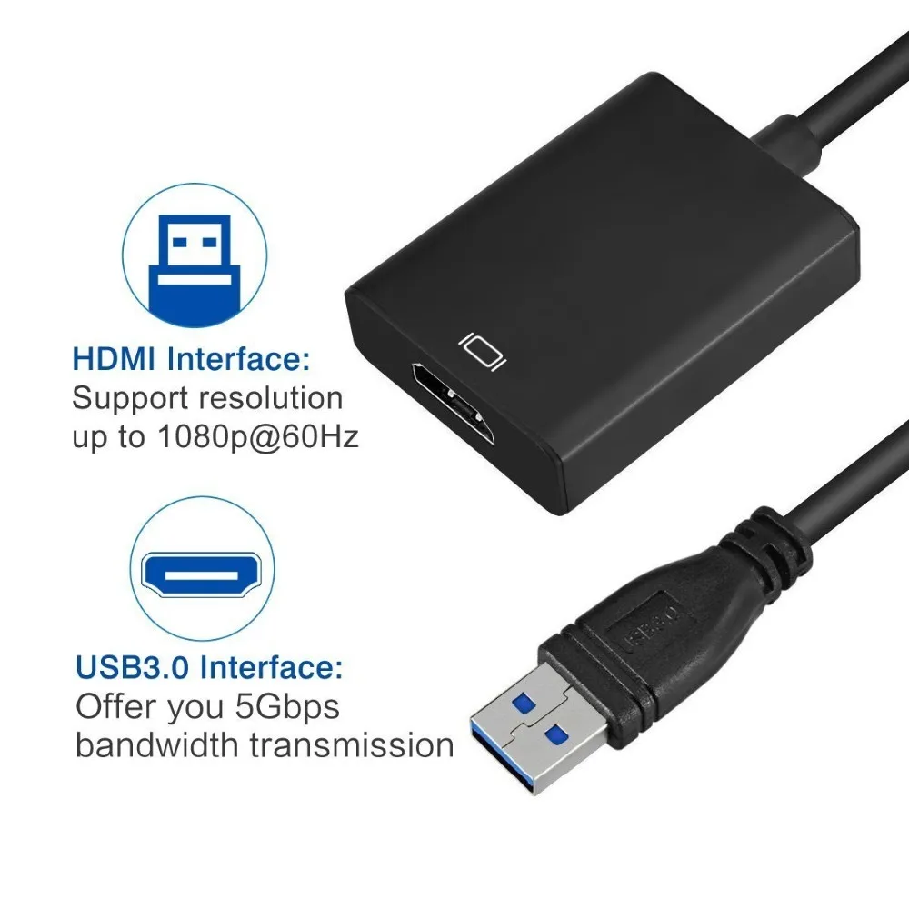 Конвертер USB 3 0 в HDMI графический адаптер с 1080 на многоэкранный кабель для ПК