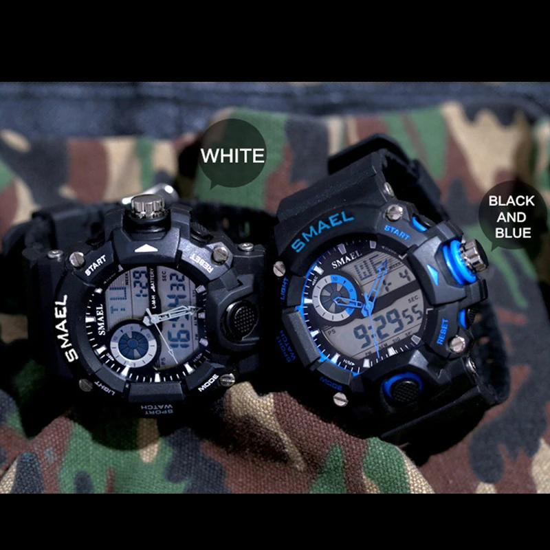 Часы SMAEL мужские светодиодные цифровые спортивные армейские аналоговые
