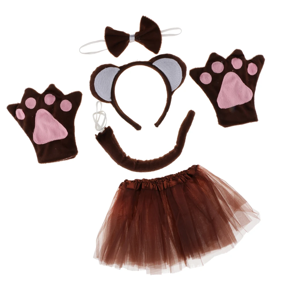 Комплект из 5 предметов: повязка на голову с ушками обезьяны юбка пачка бантом и