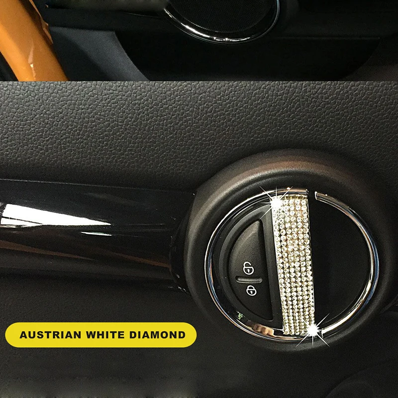 5 шт./набор 1:1 наклейка на ручку салона автомобиля с белыми бриллиантами для BMW MINI COOPER F56 F55 Countryman Styling Accessories.