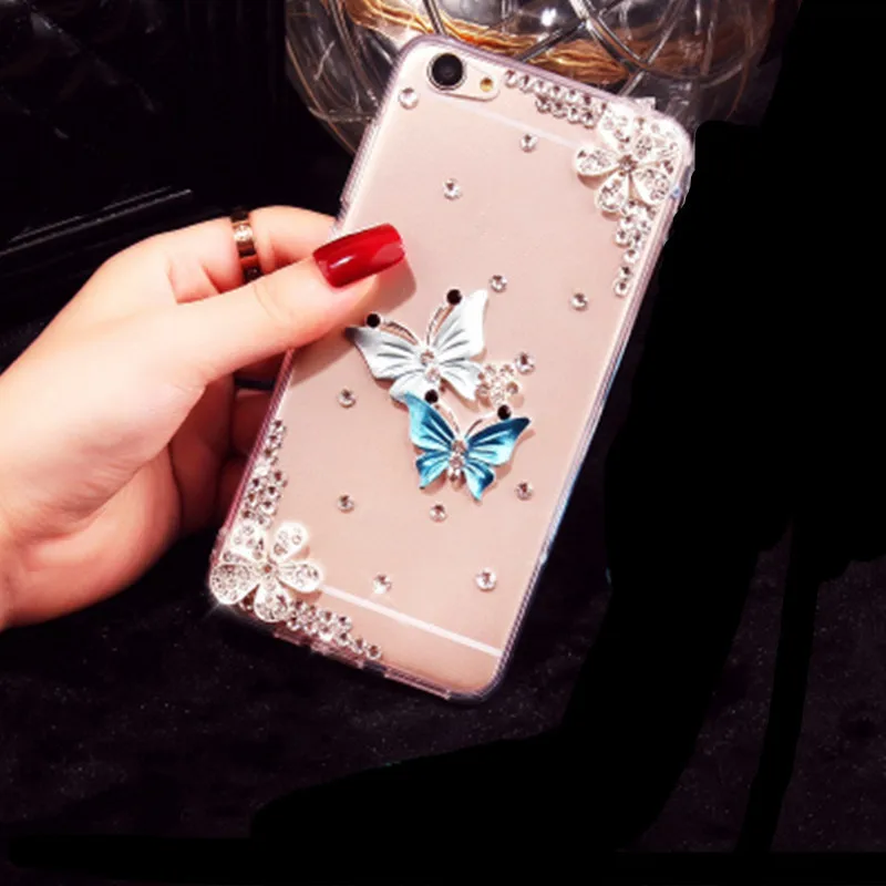Чехол со стразами и бабочками для Sony Xperia Z1 L39h Z2 Z3 Z4 Z5 Mini Compact Plus Premium|case cover|covers for sony