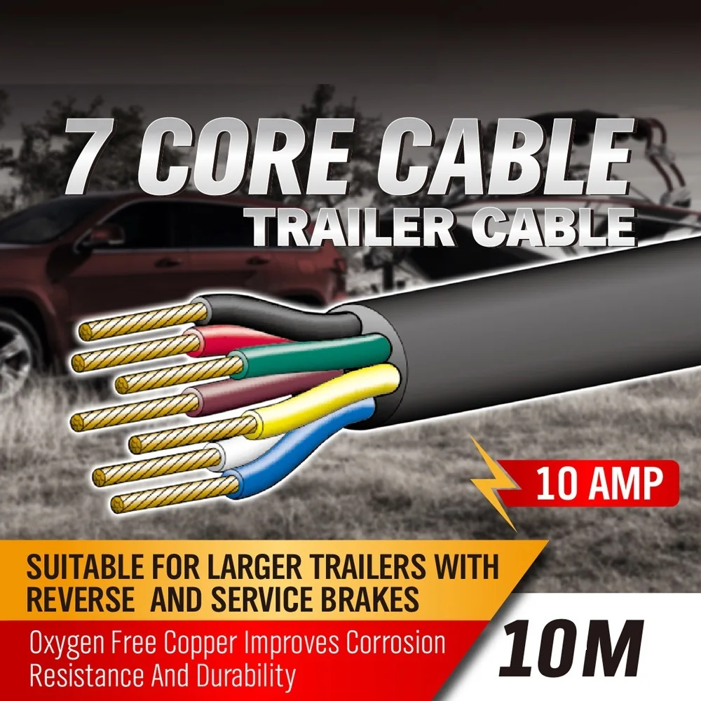 SEDY 10M 7 Core Trailer wiring Cable plug core tool cable 2.5mm Train Wire Caravan Plug Socket Wiring NARVA wire type tool cable