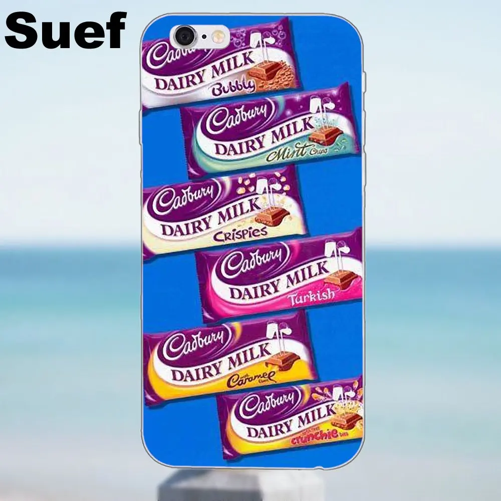 Suef мягкое милое молочное молоко для кожи Cadbury iPhone 4 4S 5 5S 5C SE 6 6S 7 8 Plus X Samsung Galaxy A3 A5 J1 J3